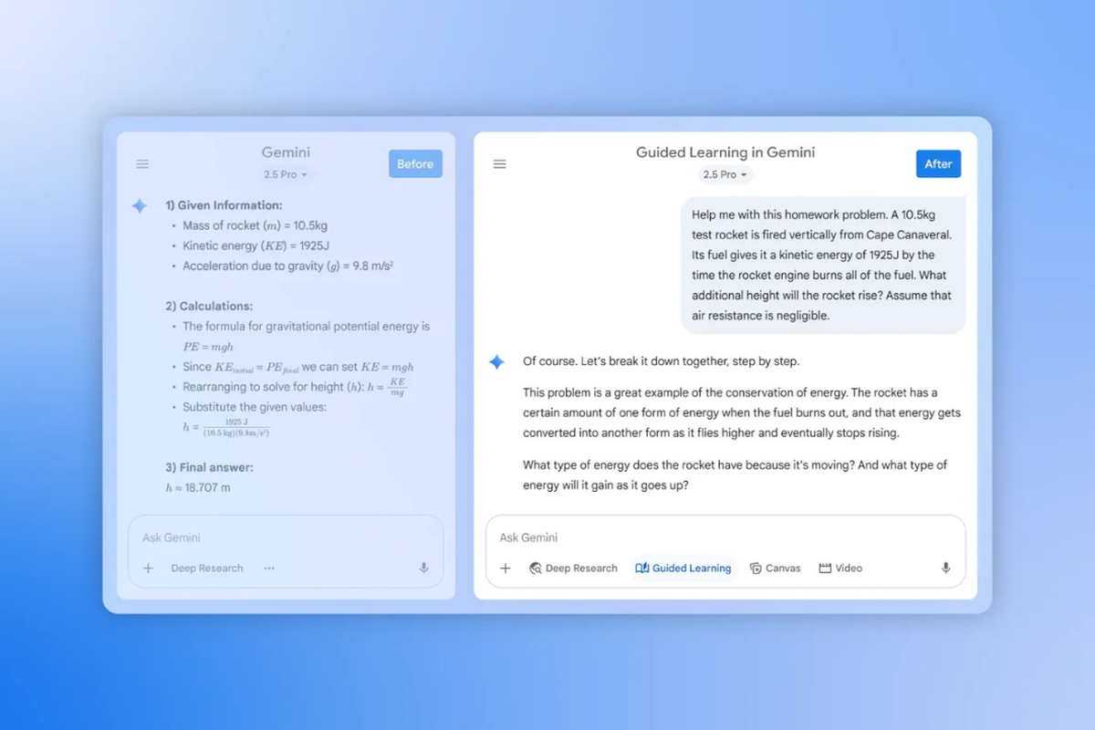 Google, chatGPT, Gemini AI, Study Mode, mode Guided Learning, Guided Learning, Google Rilis Guided Learning di Gemini AI, Bantu Pelajar Berpikir Kritis, Tak Cuma Dapat Jawaban Instan