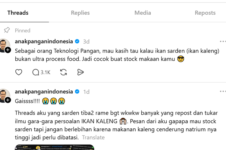Viral Sarden Disebut Bukan Ultra Processed Food, Ini Penjelasannya