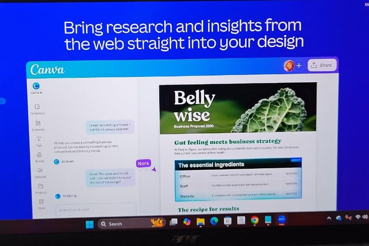 Canva, Canva AI, Canva AI 2.0 Meluncur Bawa 9 Fitur Baru: dari Desain Lewat Suara hingga Konten Otomatis, 2. Orkestrasi agen (Agentic Orchestration), 3. Ingat selera pengguna, 4. Otak-atik obyek, 5. Terhubung ke banyak aplikasi, 6. Bisa perintahkan Canva sesuai jadwal, 7. Bisa riset web, 8. Sesuaikan gaya brand, 9. Dukung impor HTML