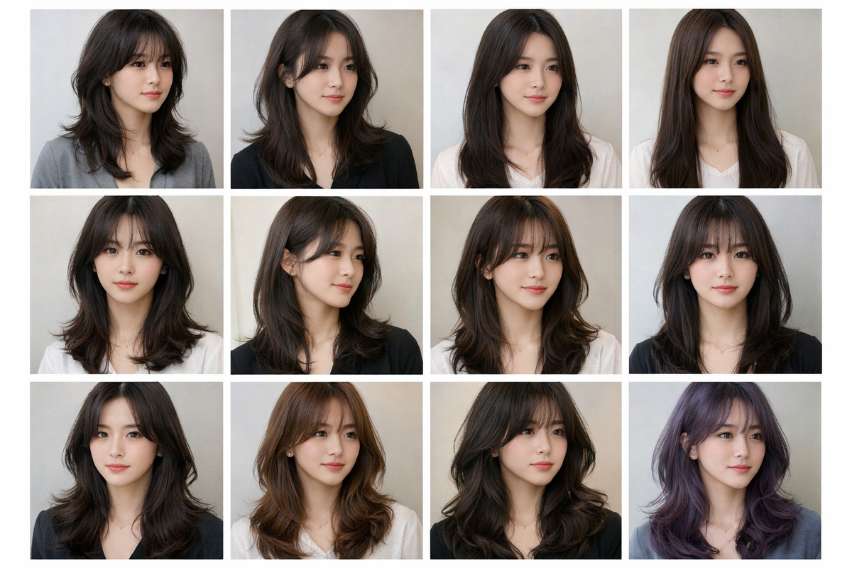 model rambut layer panjang, 12 Model Rambut Layer Panjang Korea yang Bikin Wajah Auto Tirus, Model Rambut Layer Panjang Korea yang Bikin Wajah Terlihat Lebih Tirus, Model Rambut Layer Panjang Korea dengan Poni yang Menyamarkan Pipi, Model Rambut Layer Panjang Korea Bergelombang yang Memberi Efek Slim, Model Rambut Layer Panjang Korea dengan Sentuhan Warna