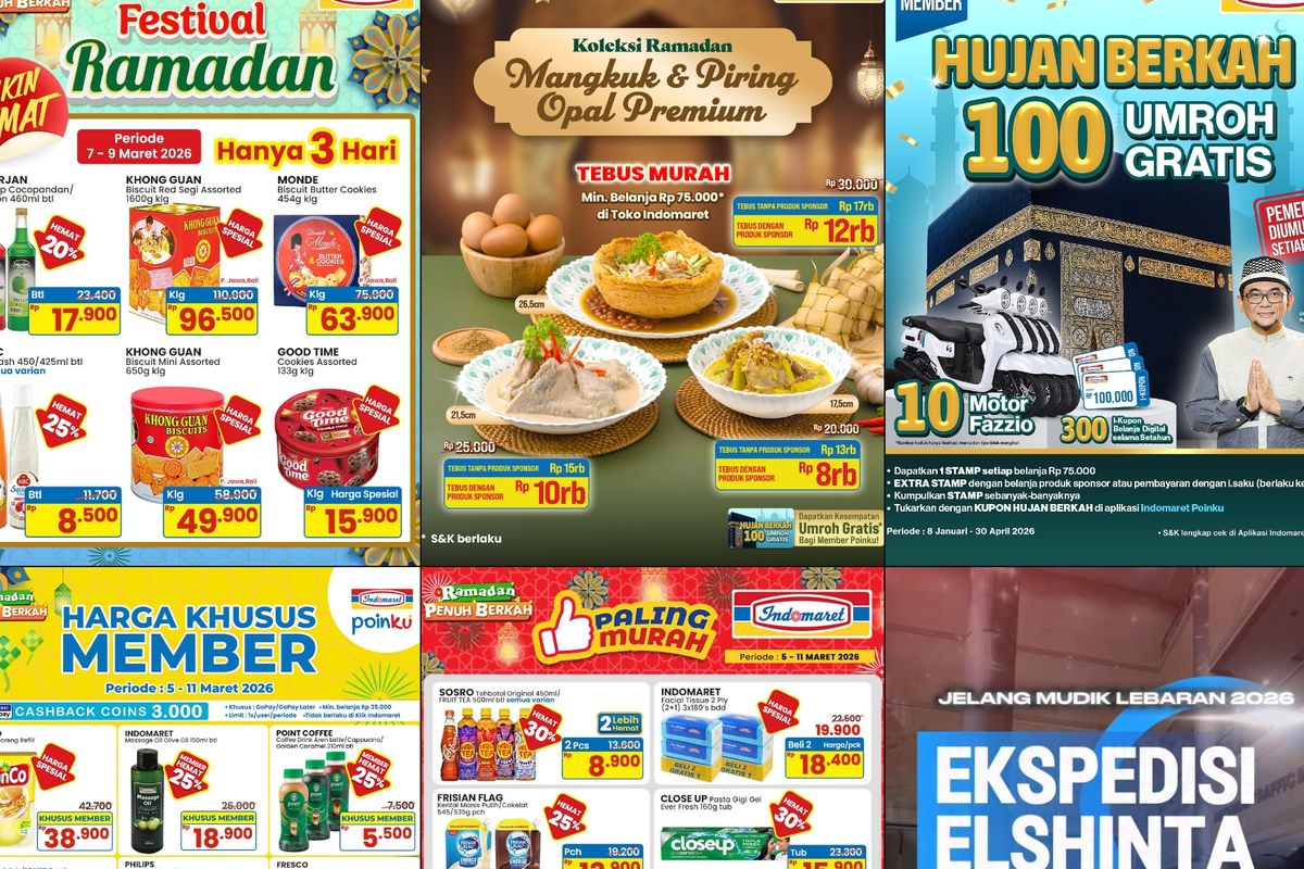 Indomaret, promo Indomaret, Promo Indomaret Hari Ini 9 Maret 2026, Mi Instan Beli Banyak Lebih Hemat, 1. Harga Spesial (hari ini terakhir), 2. Super Hemat Kebutuhan Pribadi &amp; Rumah (hingga 18 Maret), 3. Super Hemat Private Label (hingga 18 Maret), 4. Super Hemat Makanan &amp; Minuman (hingga 18 Maret), 5. Beli Banyak Lebih Hemat (hingga 18 Maret), 6. Paling Murah (hingga 11 Maret), 7. Harga Khusus Member (hingga 11 Maret)