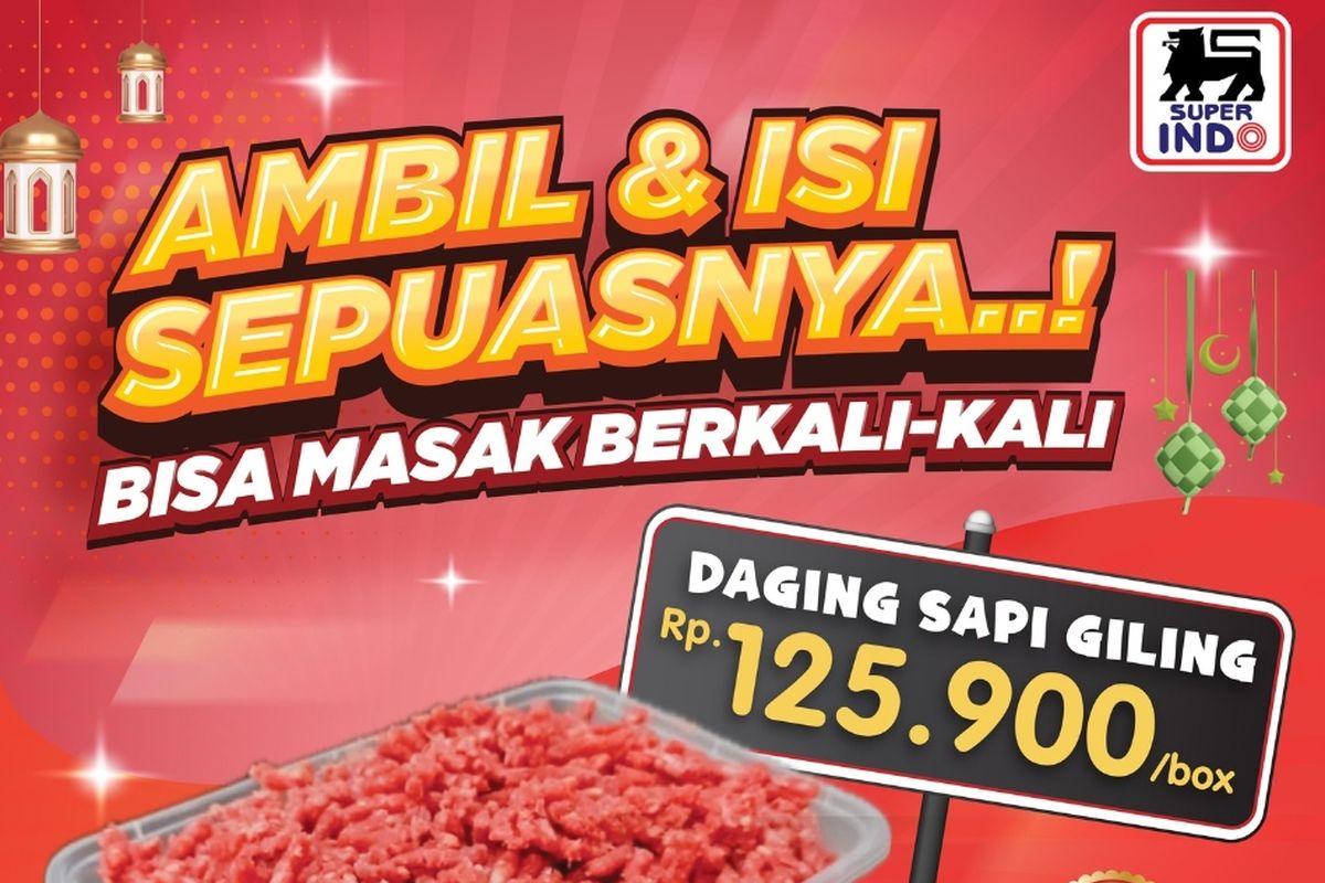 Promo Superindo, Superindo, Promo Superindo Hari Ini 22 Februari 2026, Daging Sapi Harga Spesial, 1. Ambil &amp; Isi Sepuasnya (hari ini terakhir), 2. Takjil Segar Buah (hingga 25 Februari), 3. Masak Lezat Ramadan Makin Nikmat (hingga 25 Februari), 4. Takjil Segar Nata de Coco (hingga 25 Februari), 5. Minyak Goreng Murmer (hingga 25 Februari), 6. Serbu Belanja Ramadhan (hingga 25 Februari), 7. Aneka Kurma Hemat Abis, 8. Serba Sapi Segar Ramadan (hari ini terakhir)