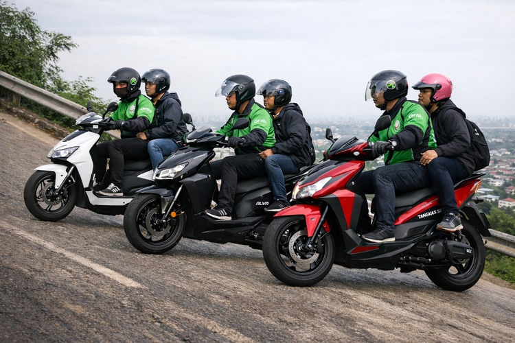 Alva Cervo, Tangkas X7 New, Indomobil Emotor, Indomobil Emotor Adora, Tangkas Motor Listrik, Diuji Ojek Online: 3 Motor Listrik Ini Ditantang Tanjakan Terjal