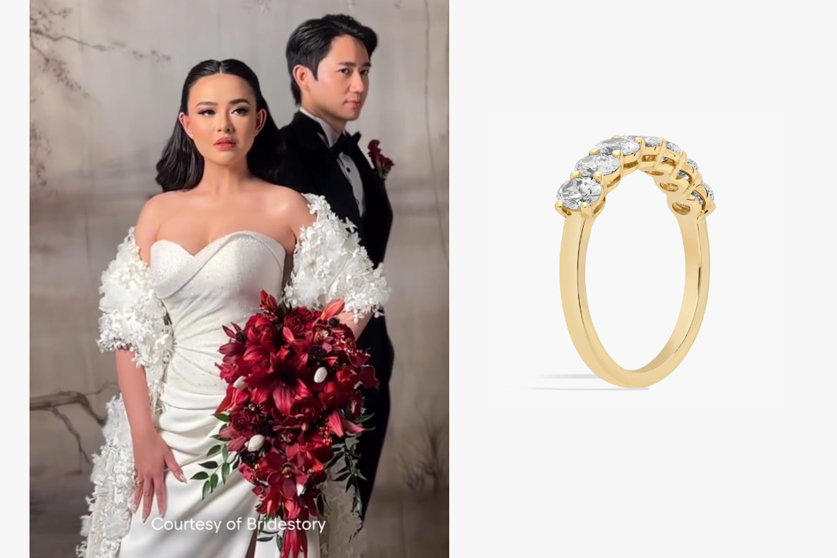 Amanda Manopo, kenny austin dan amanda manopo, pernikahan amanda manopo, cincin nikah amanda manopo, seven stone oval diamond ring, Kilau Mewah Cincin Pernikahan Amanda Manopo dan Kenny Austin, Seharga Rp 200 Juta