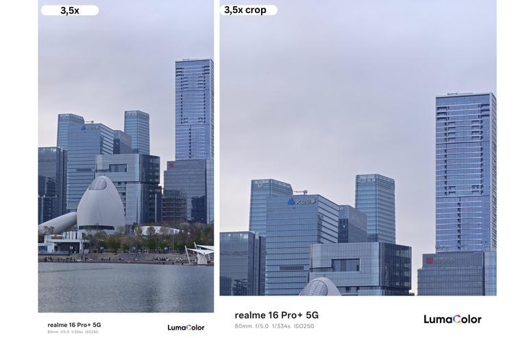 Realme, Hasil Foto Zoom 3,5x Portrait Realme 16 Pro Plus 5G yang Belum Resmi Rilis, Detail tajam dan blur rapi, Detail dan kombinasi warna yang stabil, Perbandingan hasil normal dan crop, Warna bunga lebih pekat, Warna makanan dan detail arsitektur
