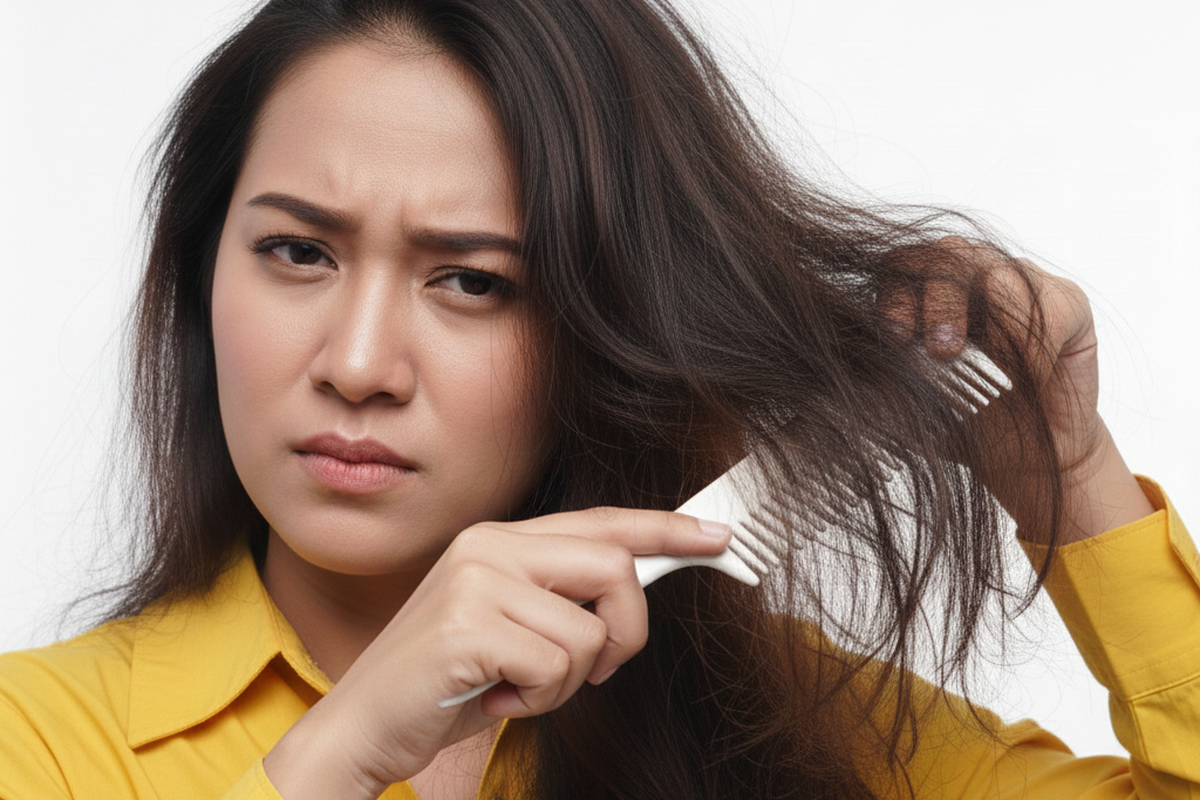 rambut kusut, Musim Hujan, Mengapa Rambut Gampang Kusut saat Udara Lembab?, Mulai dari kamar mandi, Keringkan dengan ditepuk, bukan digosok, Lakukan persiapan sebelum menata rambut, Segera keringkan rambut dari kondisi basah, Jangan terlalu sering menyentuh rambut, Jangan pakai sisir bergigi rapat