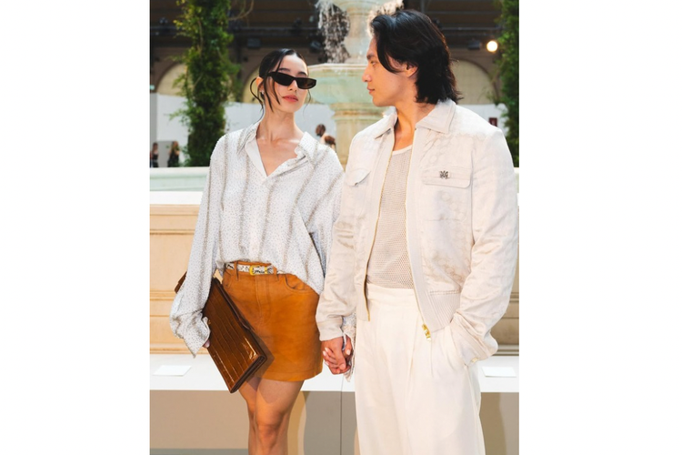 Jefri Nichol, Ameera Khan, Paris Fashion Week, Paris Fashion Week 2025, Amiri, amiri, Kenzo, kenzo, Hermes, paris fashion week 2025, jefri nichol dan pacar, Gaya Jefri Nichol di Paris Fashion Week 2025, Modis Bareng Ameera Khan