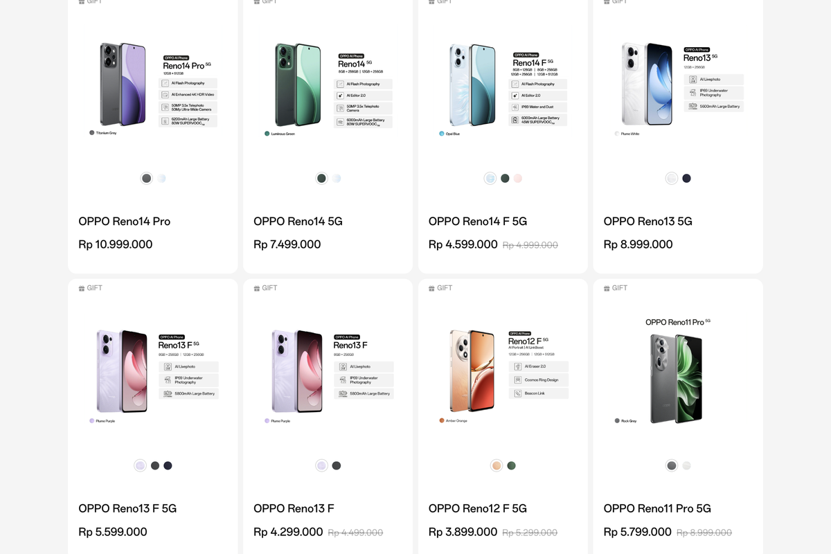 Update Harga HP OPPO Hari Ini 19 Desember 2025, Beberapa Varian Turun Harga