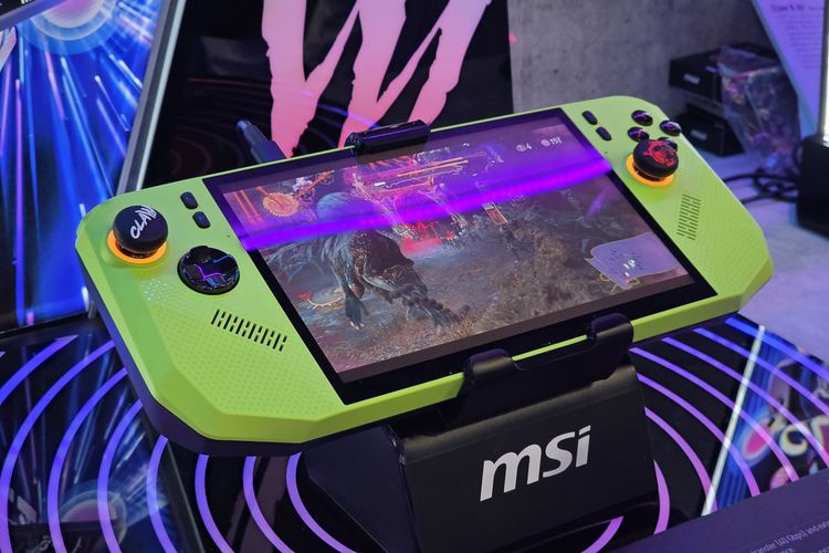 handheld, Switch 2, Steam Deck, game, AMD Ryzen Z2 Extreme, Game, MSI Claw, msi claw 8 ai, MSI Claw A8, handheld console, Melihat MSI Claw A8 di Computex 2025, Konsol Handheld Pesaing Nintendo Switch 2 dan Steam Deck, Warna ngejreng, Pakai prosesor AMD, Edisi Khusus Claw 8 AI+, Siap Bersaing dengan Switch 2 dan Steam Deck?