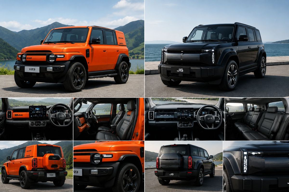 iCar V23, Chery J6, Komparasi iCar V23 Vs Chery J6, Siapa SUV EV Boxy Paling Menarik?