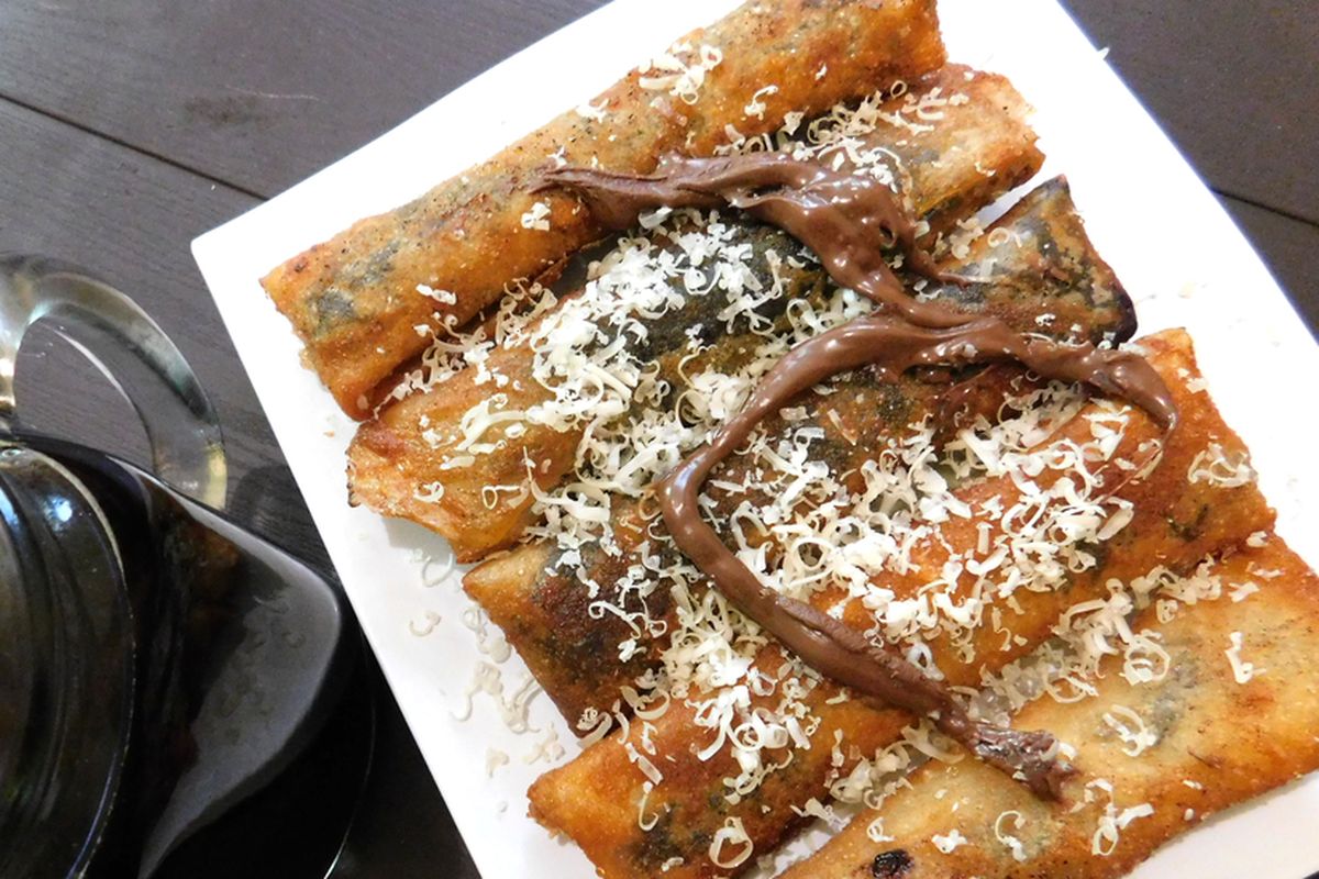dadar gulung, pisang, cokelat, Resep Dadar Gulung Pisang Cokelat Murah Praktis, Cocok untuk Teman Ngopi