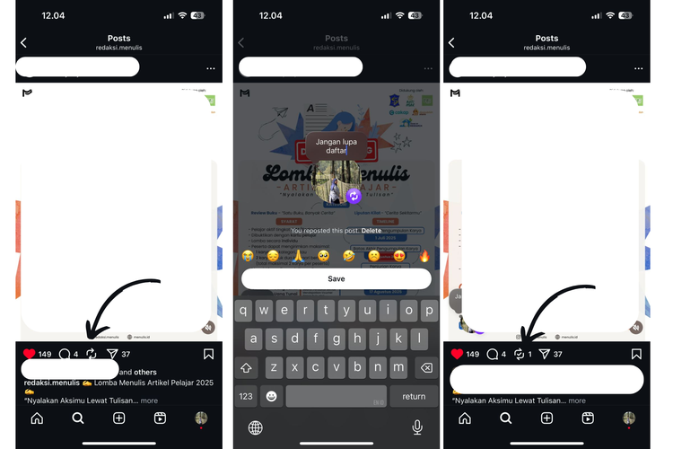 Instagram, repost Instagram, cara repost di Instagram, Ada Ikon Panah Ganda Melingkar di IG, Buat Apa?, Fitur Repost Instagram, Cara kerja dan letak Repost, Cara Repost Instagram , Manfaat fitur Repost