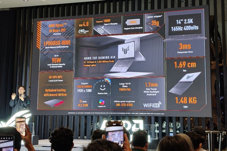 Asus, TUF Gaming A14, Asus TUF Gaming A14 Resmi di Indonesia, Laptop AI dengan Ryzen AI Max Plus