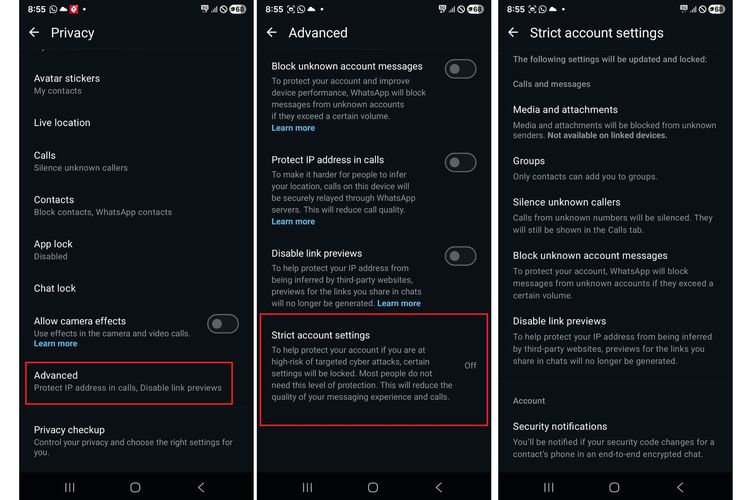 Strict Account Settings, WhatsApp, WhatsApp Rilis Fitur Keamanan Baru untuk Tangkal Serangan Siber Canggih