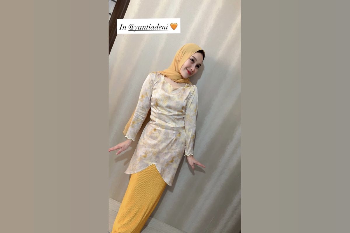 Ayu Ting Ting, Idul Adha, Intip OOTD Idul Adha Ayu Ting Ting, Tampil segar dan Elegan