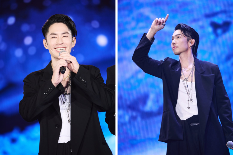 Jerry Yan, Ken Chu, Vanness Wu, Gaya Jerry Yan, Vic Zhou, reuni f4, boy group f4, gaya jerry yan, gaya vic chou, Gaya F4 Saat Reuni Dadakan, Kompak Pakai Outfit Serba Gelap, Gaya Jerry Yan dengan tampilan rock glam, Vic Chou elegan dengan blazer manik-manik, Ken Chu gagah dengan tampilan formal, Vanness Wu dengan tampilan edgy