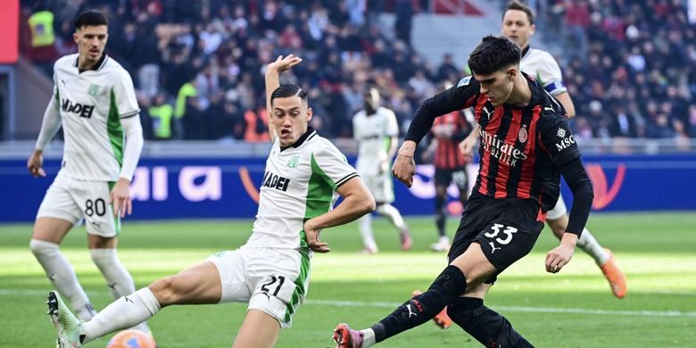 Liga Italia, Sassuolo, AC Milan, Sassuolo vs AC Milan, Fabio Grosso, Fikayo Tomori, Domenico Berardi, Armand Lauriente, Serie A, Kata-kata Fabio Grosso Usai Hasil Sassuolo Vs AC Milan 2-0