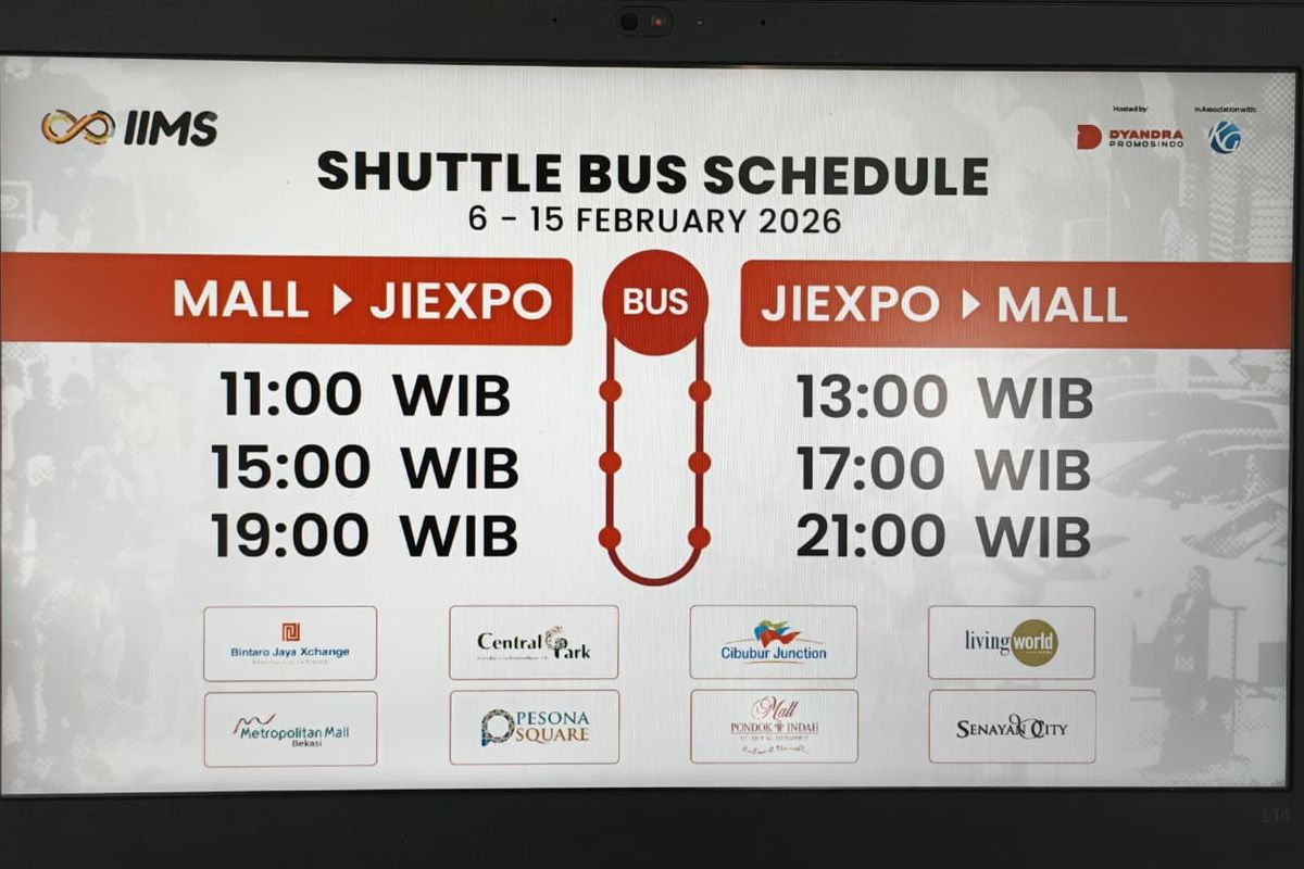 shuttle bus, IIMS 2026, Shuttle Bus IIMS, Ke IIMS 2026 Tanpa Ribet, Ini Lokasi dan Jadwal Shuttle Bus Gratis
