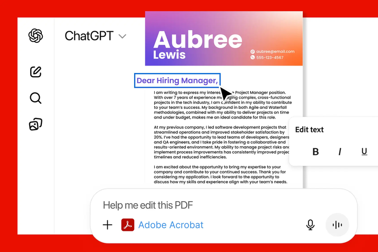 Adobe, Photoshop, Express, Acrobat, ChatGPT, OpenAI, photoshop, express, chatGPT, acrobat, Edit Gambar dan Dokumen di Photoshop Bisa Pakai ChatGPT, Tinggal Ketik 