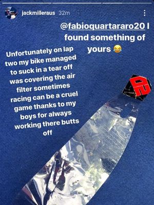 tear-off, helm pebalap, Jack Miller, MotoGP, Fabio Quartararo, Marc Marquez, Marco Bezzecchi, Alex Marquez, Pebalap Minta MotoGP Perketat Regulasi Pencopotan Lapisan Visor Helm