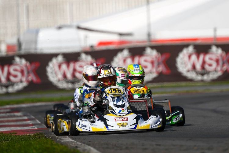 Qarrar Firhand, gokart, WSK Super Master Series, Hadapi 75 Pebalap, Qarrar Firhand Catat Hasil Positif di WSK Super Master Series Italia
