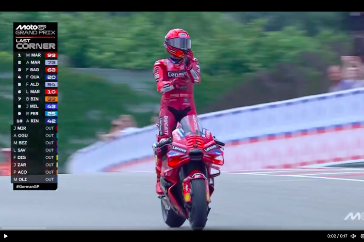 kecelakaan, MotoGP Jerman 2025, Sirkuit Sachsenring, Marc Marquez, Marquez Ungkap Sebab Banyak Pebalap Jatuh di MotoGP Jerman 2025