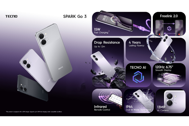 Smartphone, Tecno, Tecno Spark Go 3, Tecno Spark Go 3 Resmi di Indonesia, HP Rp 1 Jutaan Bisa 