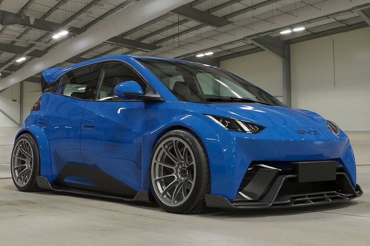 rendering, modifikasi digital, Atto 1, mobil listrik, Referensi Modifikasi, Modifikasi Digital BYD Atto 1, Tampil Agresif Gaya Time Attack