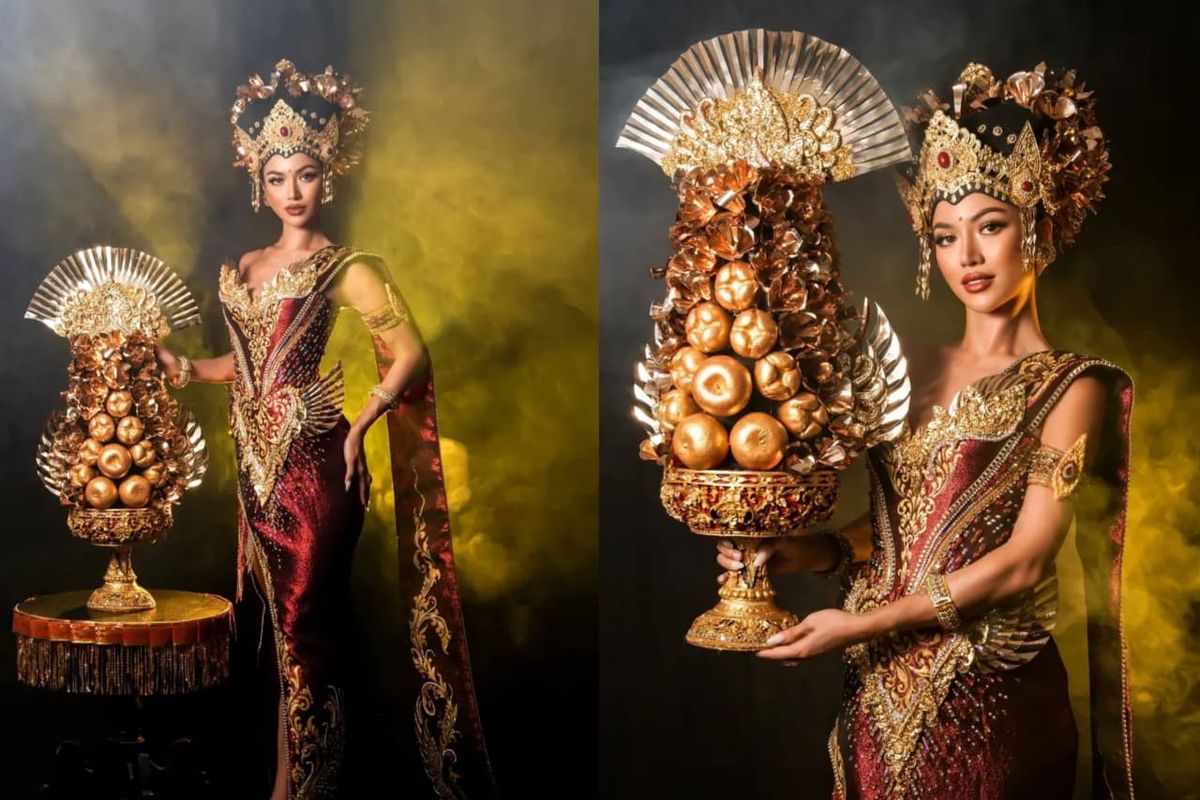 Miss Universe, Miss Universe Indonesia, Inggi Kendran, Miss Universe Indonesia 2025, miss universe 2025, Sanly liu, national costume miss universe indonesia 2025, national costume miss universe indonesia, Sanly Liu Pamerkan Pesona Kebudayaan Bali di National Costume Miss Universe 2025