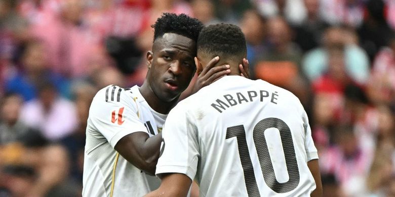 Real Madrid, Kylian Mbappe, Vinicius Junior, Bantah Isu Rivalitas, Vinicius Junior Ungkap Rahasia Kedekatan dengan Kylian Mbappe