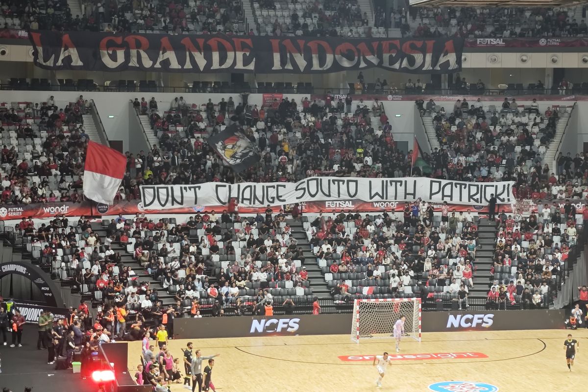 Timnas Indonesia, Patrick Kluivert, pssi, timnas futsal Indonesia, federasi futsal indonesia, Hector Souto, timnas futsal indonesia vs australia, hasil timnas futsal indonesia vs australia, Respons Berkelas Hector Souto soal Spanduk Suporter Singgung Patrick Kluivert