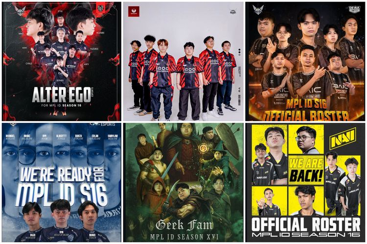 e-sports, MPL S16, tim MPL S16, pemain MPL S16, Lengkap, Ini Tim dan Pemain yang Ikut MPL Indonesia Season 16, Alter Ego Esports, Bigetron Alpha by Vitality, Dewa United Esports, Evos Esports, Geek Fam ID, Natus Vincere, Onic Esports, RRQ Hoshi, Team Liquid ID