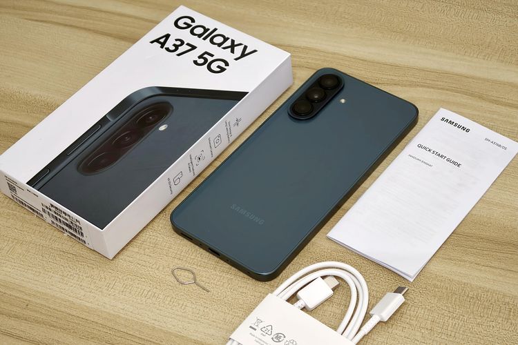 kotak kemasan, Galaxy A37 5G, Samsung, boks, Unboxing Samsung Galaxy A37 5G, Boks Tipis Tanpa Charger