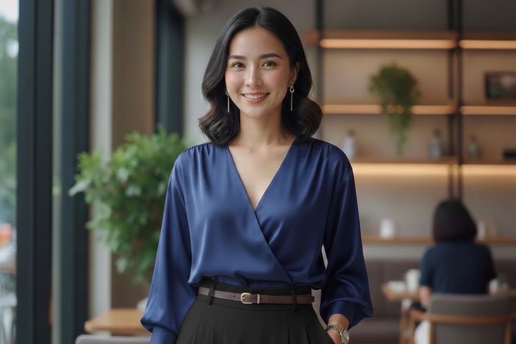 5 Outfit Kantor Wanita yang Cocok untuk Bukber Tanpa Ganti Baju, 1. Atasan Tunik, 2. Atasan Blazer , 3. Kemeja dan Bawahan Celana Tailored, 4. Blouse Satin dan Bawahan Rok , 5. Dress Simpel 
