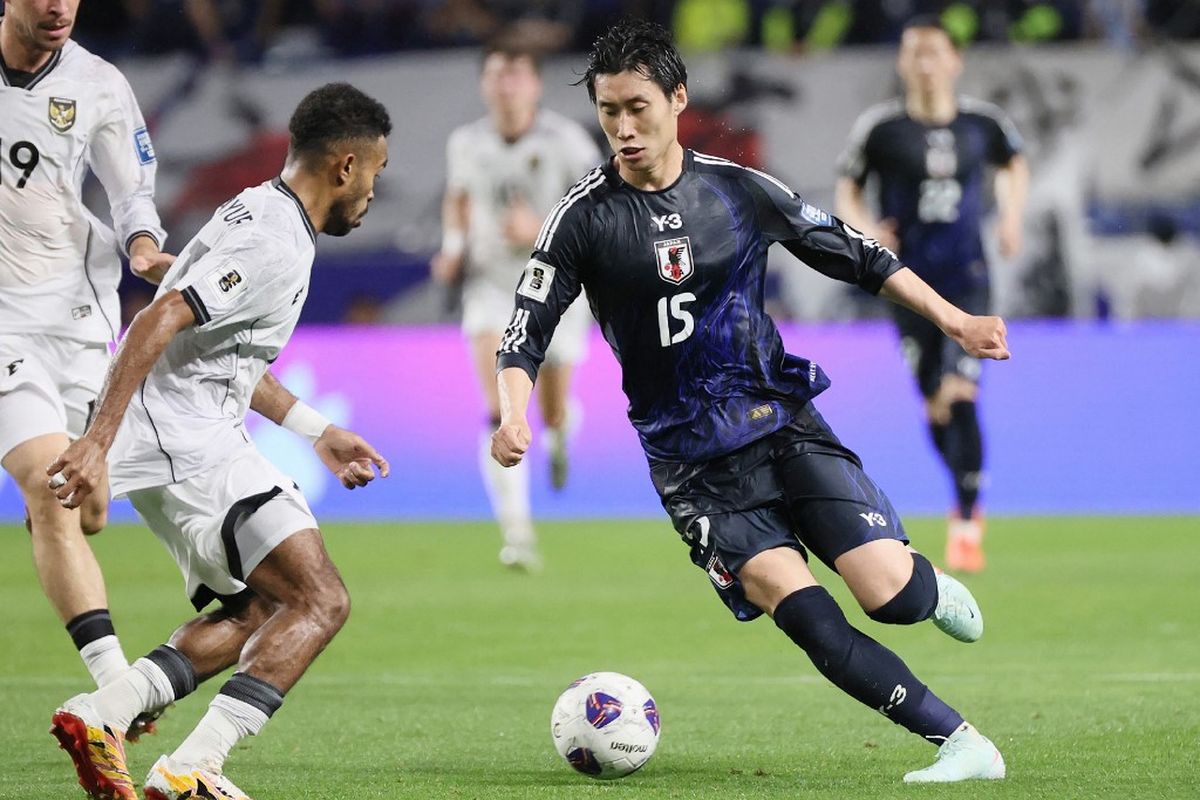 Kualifikasi Piala Dunia 2026, timnas Indonesia, Timnas Indonesia, Timnas Jepang, Indonesia vs Jepang, kualifikasi piala dunia 2026, Babak Pertama Timnas Indonesia vs Jepang, Samurai Biru Unggul Telak 3-0 Atas Garuda