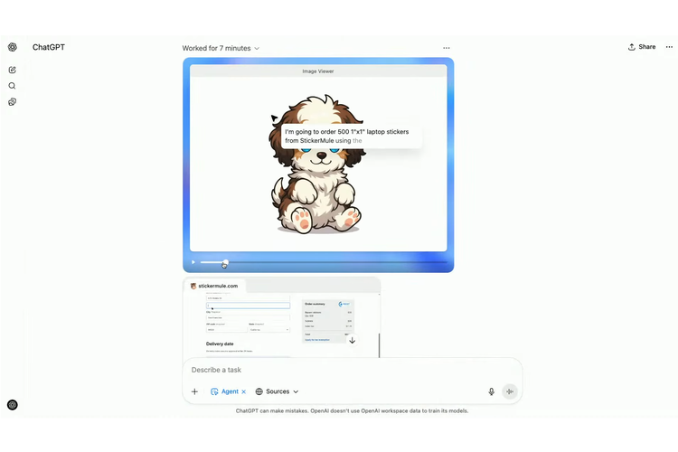 OpenAI, ChatGPT Agent, agent mode, AI Agentik, AI Agent, OpenAI Rilis AI ChatGPT Agent, Bisa Operasikan PC dan Kerjakan Tugas Otomatis, ChatGPT Agent = asisten pribadi digital, Contoh Kemampuan ChatGPT Agent, Seberapa pintar ChatGPT Agent?, Ketersediaan ChatGPT Agent