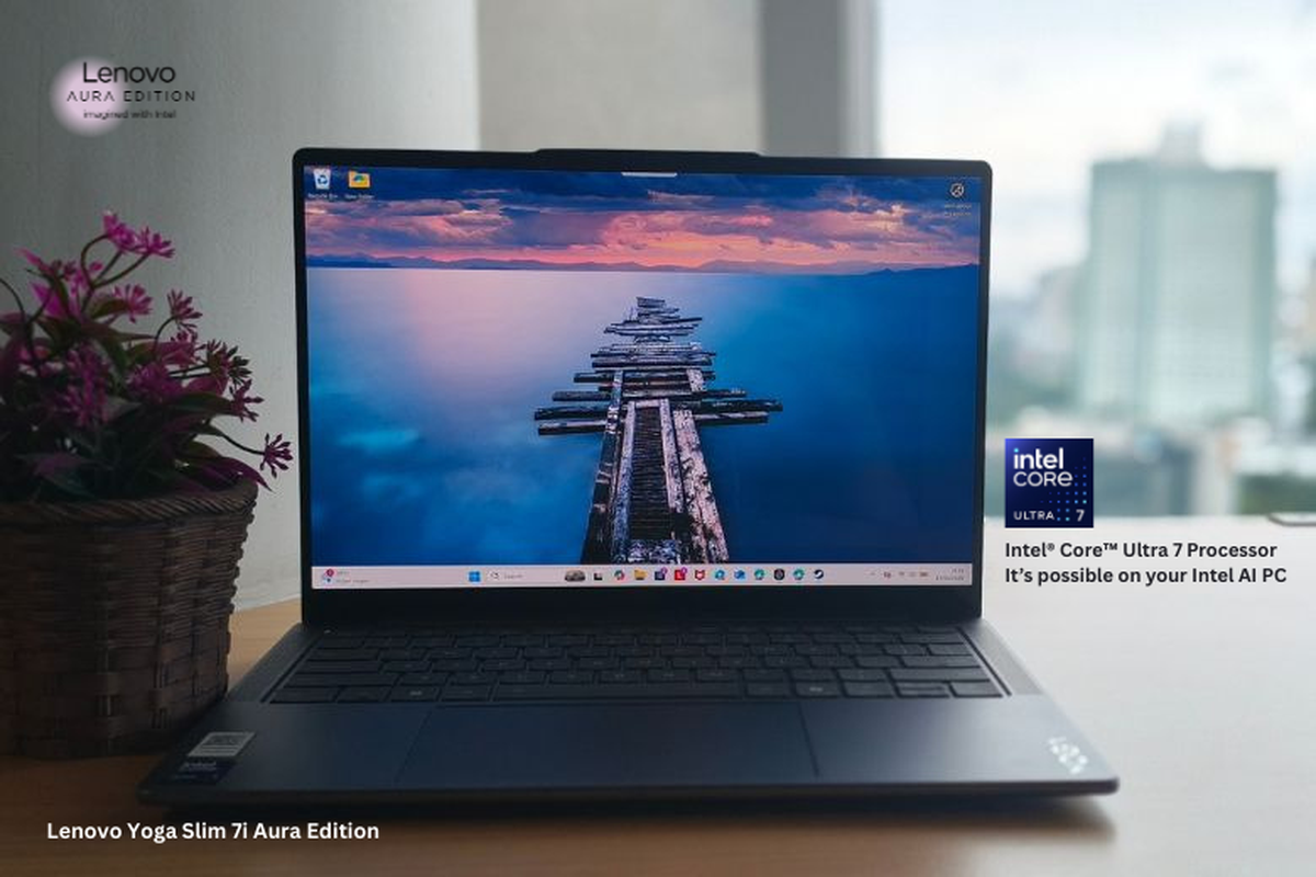Lenovo, Lenovo Yoga Slim 7i Aura Edition, Accidental Damage Protection, Lenovo Yoga Slim 7i Aura Edition, Copilot+ PC dengan Fitur AI Personal dan Servis 3 Tahun, 1. Dukungan Premium Care dan ADP 3 tahun, 2. Layar PureSight OLED yang memanjakan mata, 3. Transfer file tanpa kabel, 4. Asisten personal yang cerdas, 5. Dukungan teknis dalam sekali klik, 6. Copilot+ PC ketika AI bekerja langsung di perangkat, 7. Jaminan stabilitas untuk aplikasi profesional