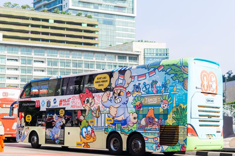bus transjakarta, ekraf, Maxdecal, livery bus, Livery Unik Bus Transjakarta, Peringati HUT RI ke-80