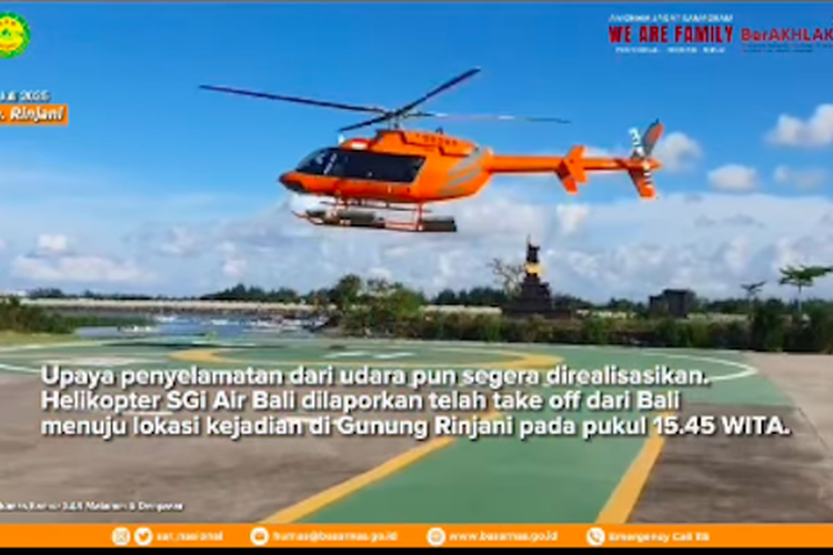 Pendaki Denmark, Gunung Rinjani, pendaki Denmark, Evakuasi Helikopter, pendaki Denmark jatuh di Gunung Rinjani, pendaki Belanda, pendaki Denmark Gunung Rinjani, Pendaki Denmark Jatuh di Gunung Rinjani, Helikopter Diturunkan