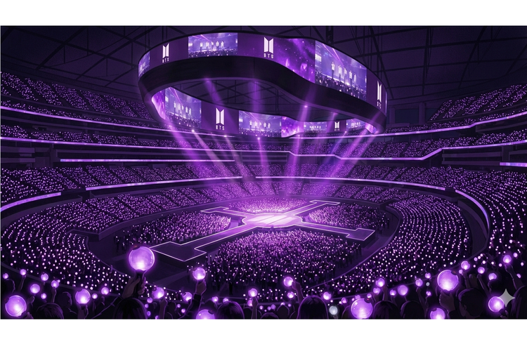 konser, ChatGPT, konser BTS, world tour BTS, Army Penasaran Panggung 360 Derajat Konser BTS, Saya Minta ChatGPT Buat Fotonya