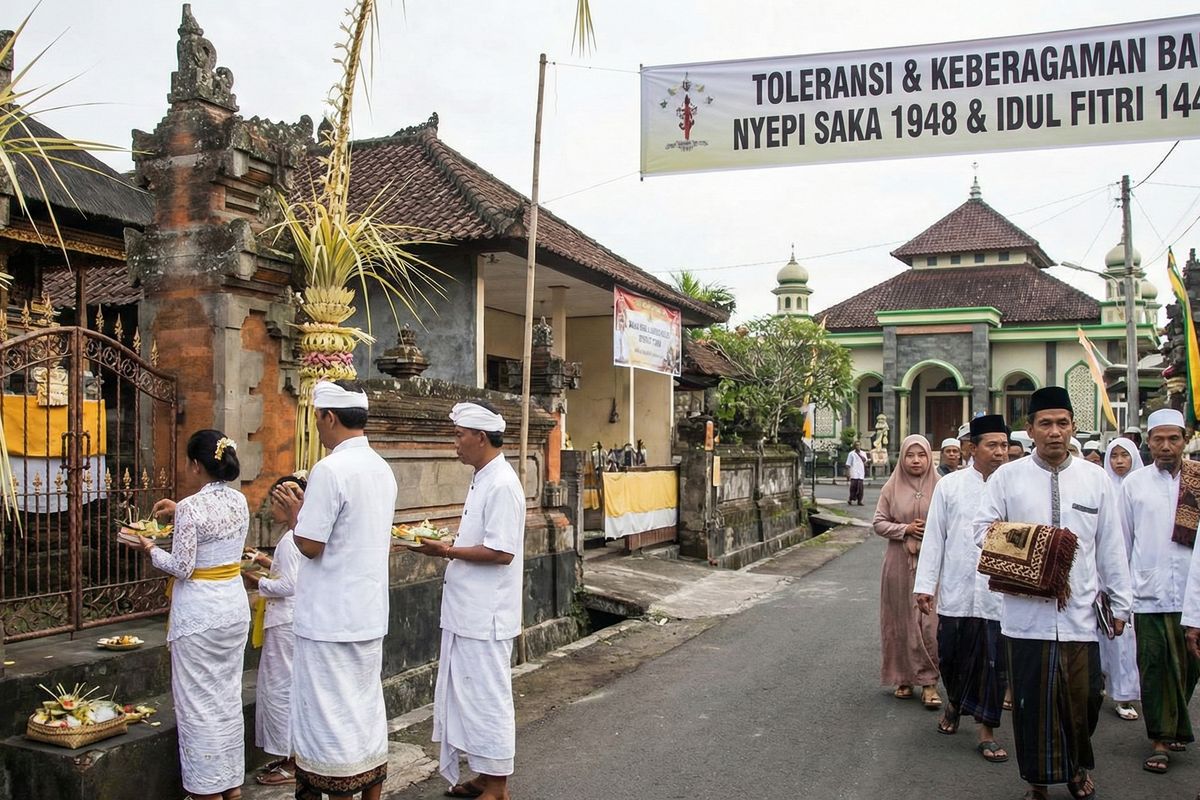 Nyepi, Nyepi dan Idul Fitri 2026 Berdekatan, FKUB Bali Pastikan Tak Ada Revisi Seruan Bersama, Menanti Sidang Isbat, Seruan Bersama Tetap Berlaku, Aturan Takbiran dan Penggunaan Fasilitas Ibadah, Pengawalan Pecalang dan Pendekatan Humanis, PHDI Bali Tekankan Acuan SKB Tiga Menteri