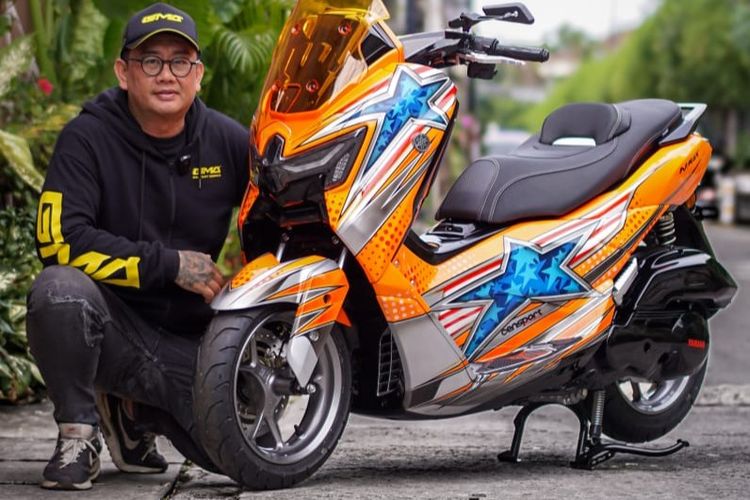 modifikasi, Yamaha, Nmax Turbo, helm, Amerika, Supersport, sporty, amerika, SuperSport, yamaha, Sporty, NMAX Turbo, Nmax Turbo Berbalut Livery Helm DiSalvo, Kentau Aura Balap