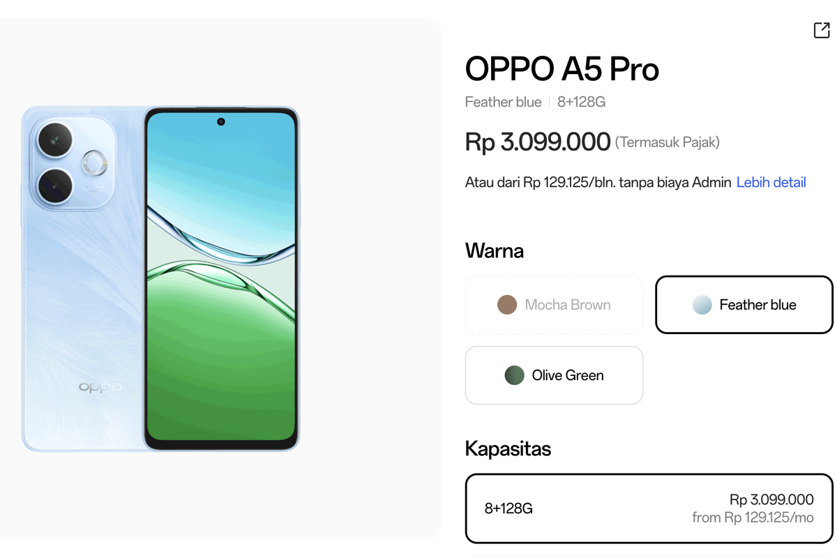 harga HP OPPO terbaru, Daftar Harga HP OPPO Terbaru 6 Januari 2026, A5 Pro Rp 3 Juta Baterai 5800mAh