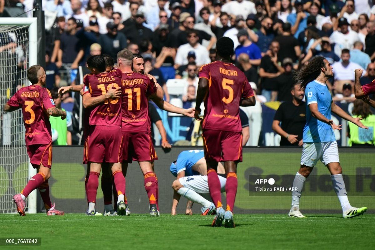 Serie A, Lorenzo Pellegrini, Liga Italia, Hasil Liga Italia, Derby della Capitale, Lazio vs Roma, Hasil Lazio Vs Roma 0-1: Gol Pellegrini, Giallorossi Menang Derbi