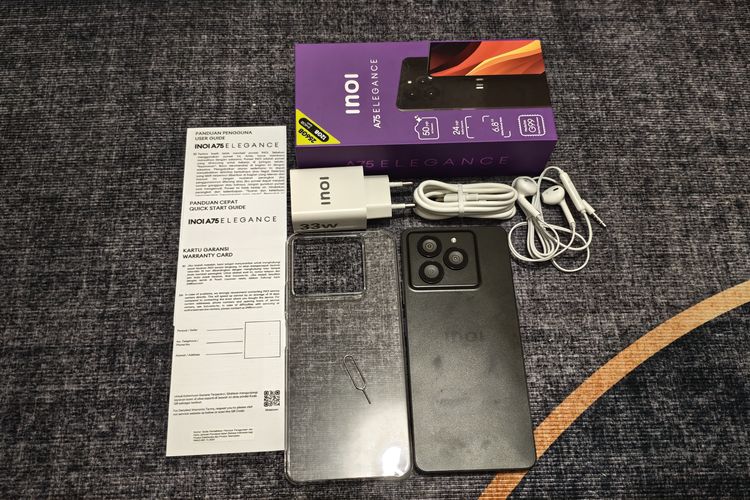 Inoi, Inoi A75 Elegance, unboxing Inoi A75 Elegance, hands on Inoi A75 Elegance, Menjajal Ponsel Inoi A75 Elegance, Harga Rp 2 Jutaan RAM Besar, Kotak kemasan simpel, aksesori lengkap, Berat, namun nyaman digenggam, Layar luas, cukup responsif, Kamera utama AI 50 MP, Performa dan baterai, Konektivitas lengkap, ada NFC, Kesan pengalaman