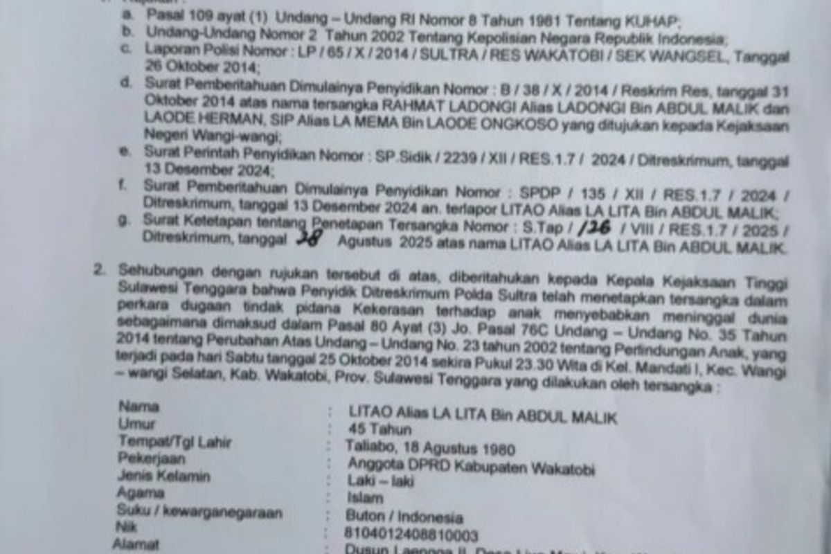 anggota dprd, anggota dprd wakatobi, anggota dprd wakatobi La Lita, anggota dprd wakatobi La Lita buron, anggota dprd wakatobi litao, Kronologi Buronan Jadi Anggota DPRD Wakatobi, Polisi Penerbit SKCK Dijatuhi Sanksi
