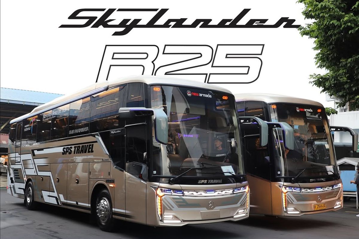 bus baru, PO Bus, new armada, Karoseri New Armada, PO SPS Travel, Skylander R25, Bus Baru PO SPS Travel, Pakai Bodi Skylander R25