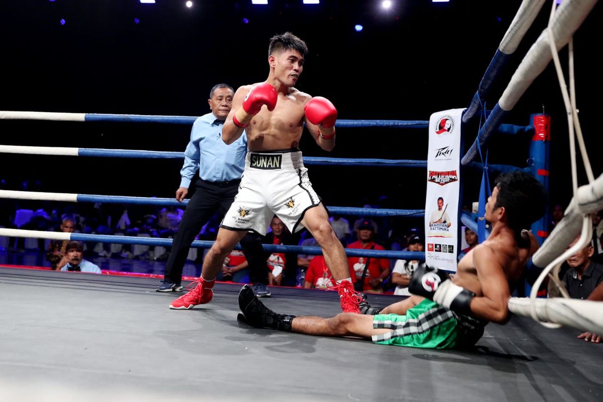 tinju, Perbati, Kemenangan KO Sunan dan Lelang Foto Ellyas Pical Warnai Pattimura International Big Fight 2026