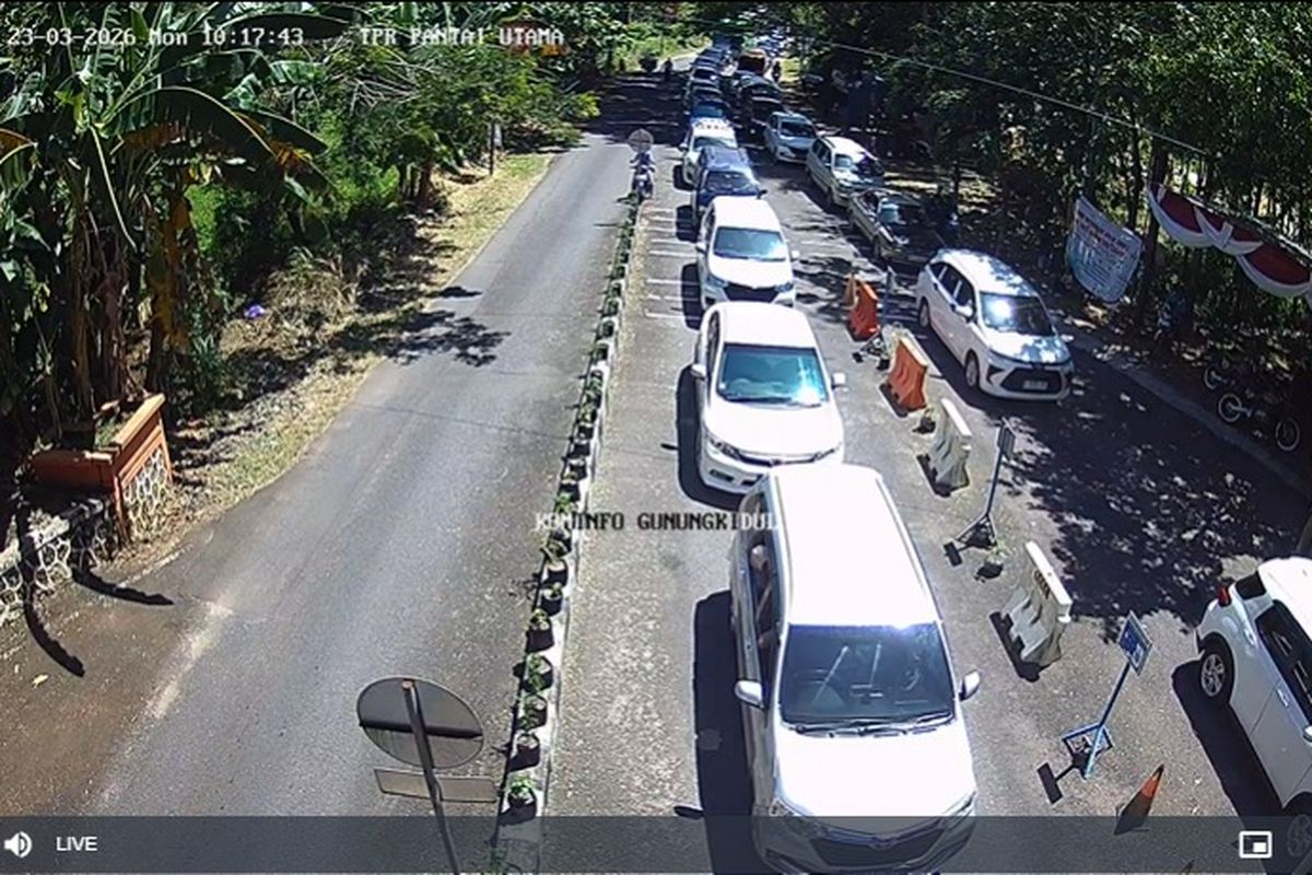 Pantai, TPR Utama Baron, libur Lebaran, Libur Lebaran, TPR Baron Padat, Akses Pantai Gunungkidul Mulai Macet