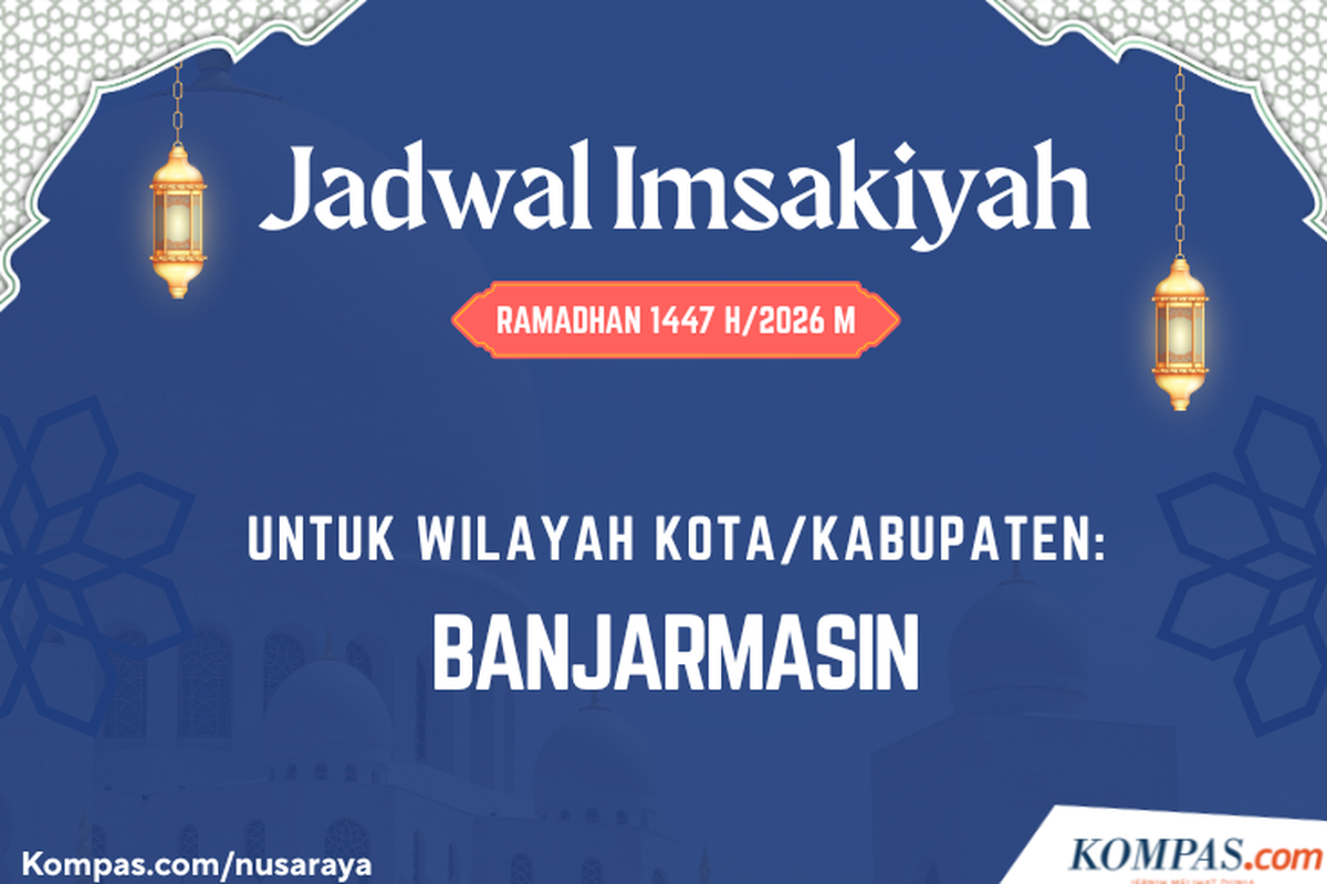 Jadwal imsakiyah, jadwal imsakiyah Banjarmasin, Ramadhan 2026, Jadwal Imsakiyah Banjarmasin Hari Ini, 20 Februari 2026